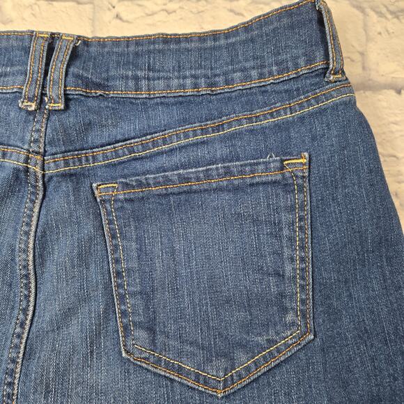 Old Navy Perfect Pencil Denim Skirt Yuki Dark Wash Back Vent size 10 Modest - Picture 3 of 9